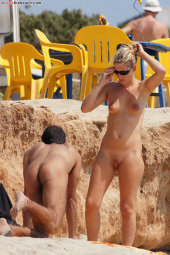 Young blonde nudist girl and her boyfriend